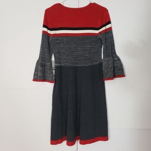 Jessica Howard Red Grey Sweater Dress